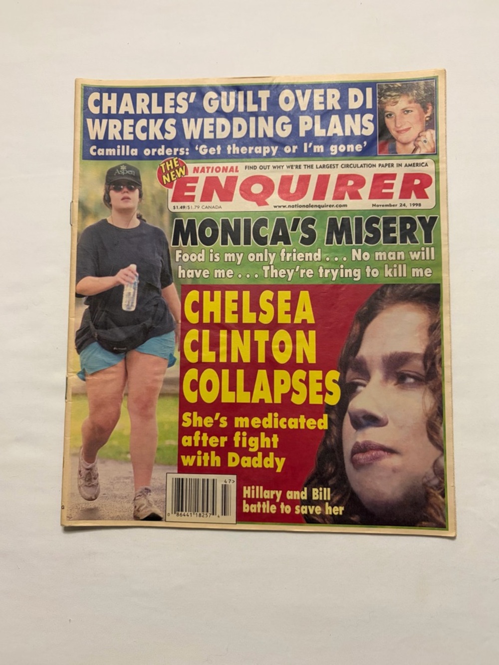 Vintage November 1998 The New National Enquirer “Charles, Monica, Chelsea” Issue